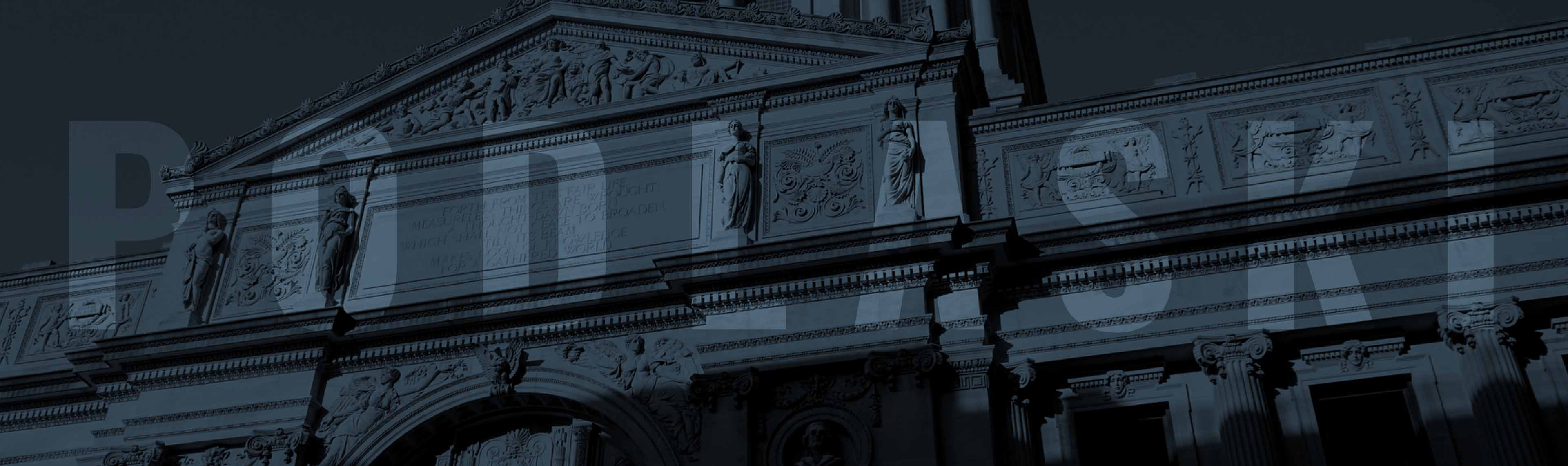 A view of the Allen County courthouse’s cornice and pediment. 